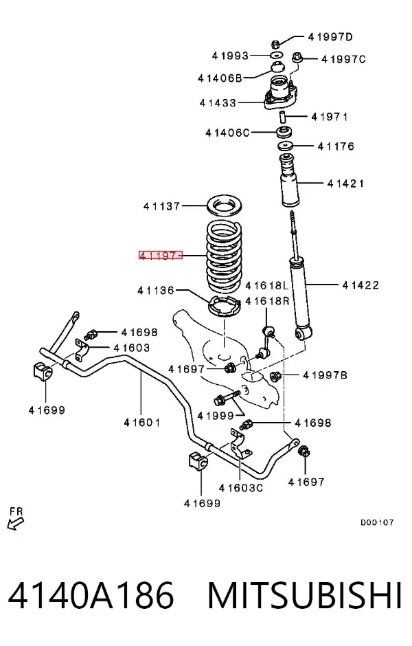 Sprężyna tylna 4140A186 Mitsubishi