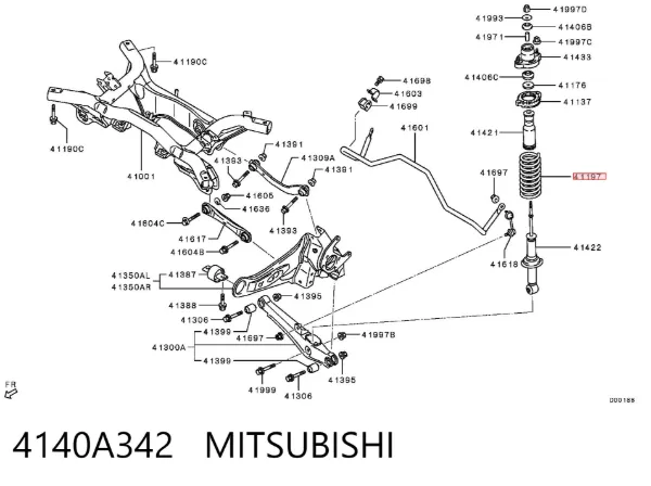 Sprężyna tylna 4140A342 Mitsubishi