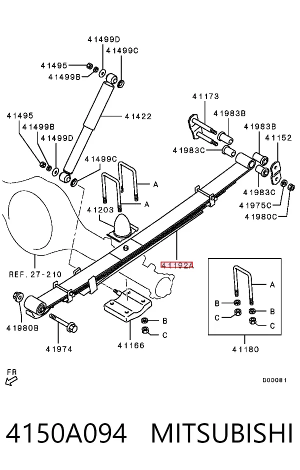 Resor tylny 4150A094 Mitsubishi