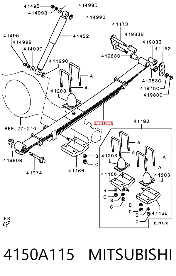 Resor tylny 4150A115 Mitsubishi