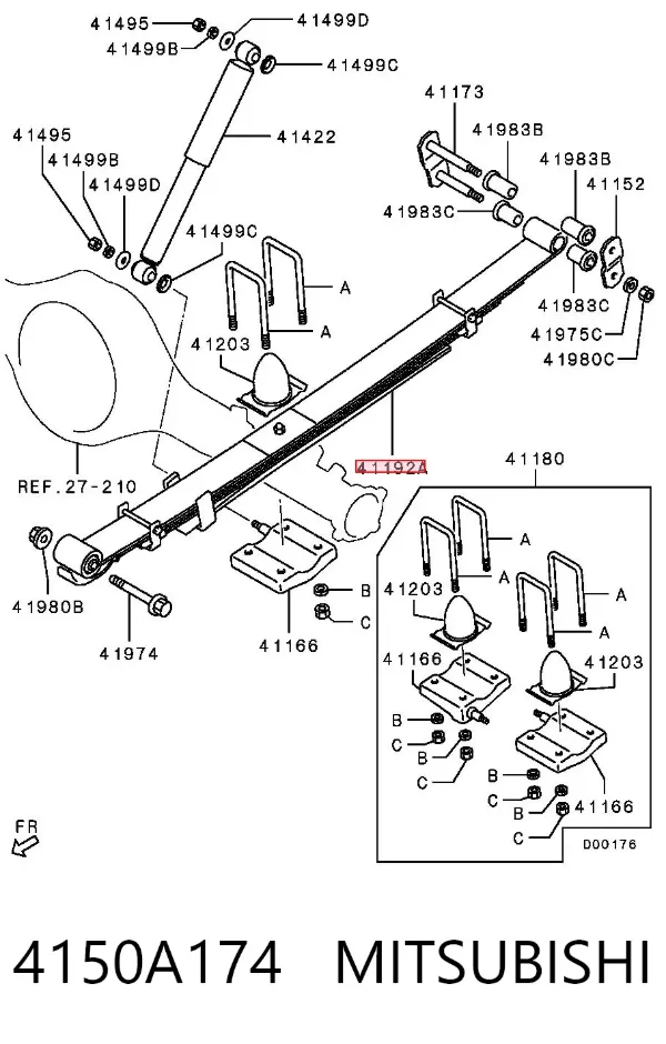 Resor tylny 4150A174 Mitsubishi