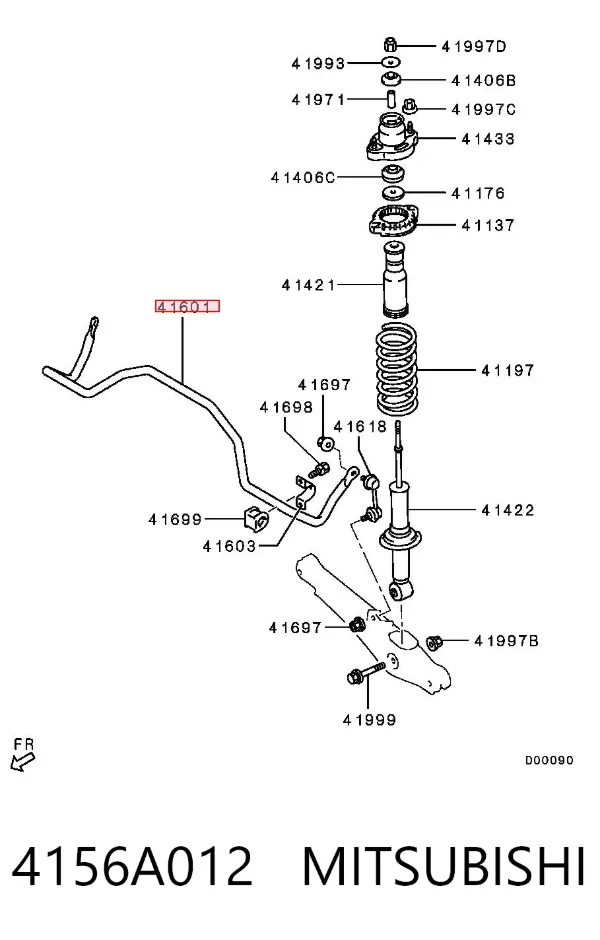 Stabilizator tylny 4156A012 Mitsubishi