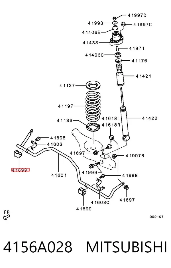 Tuleja stabilizatora tylnego 4156A028 Mitsubishi