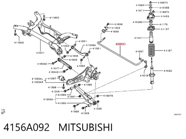 Stabilizator tylny 4156A092 Mitsubishi