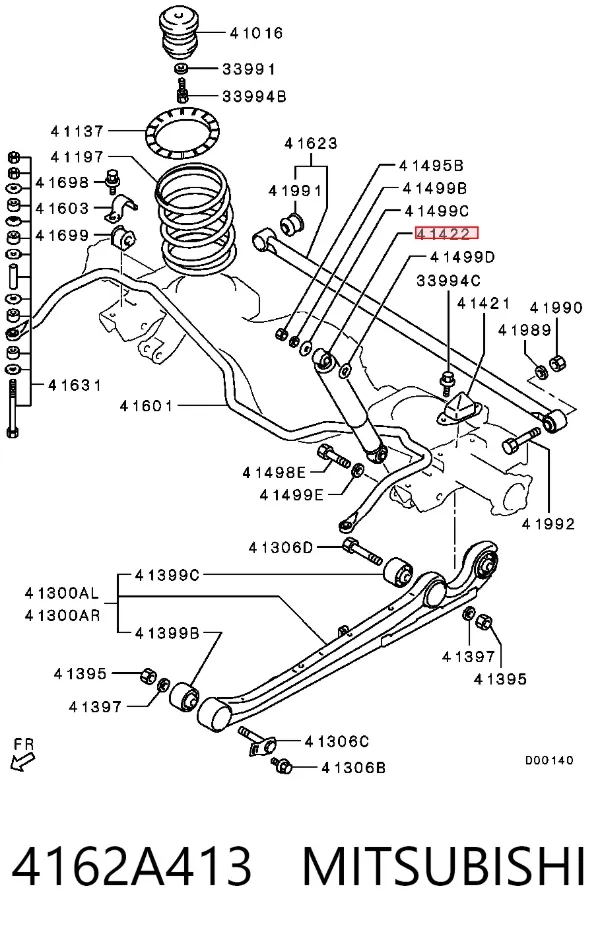 Amortyzator tylny 4162A413 Mitsubishi
