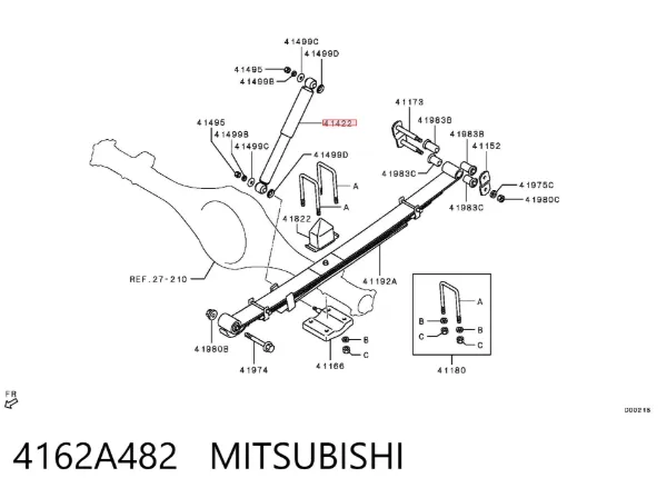 Amortyzator tylny 4162A482 Mitsubishi