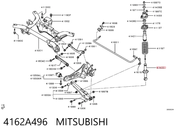 Amortyzator tylny 4162A496 Mitsubishi