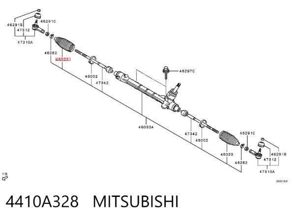 Osłona mechanizmu kierowniczego (maglownicy) 4410A328 Mitsubishi