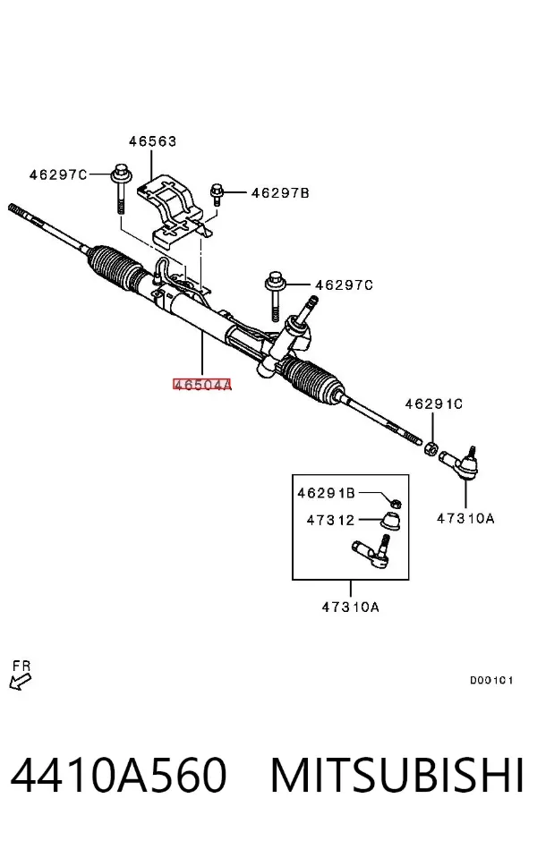 Listwa kierownicza (maglownica) 4410A560 Mitsubishi