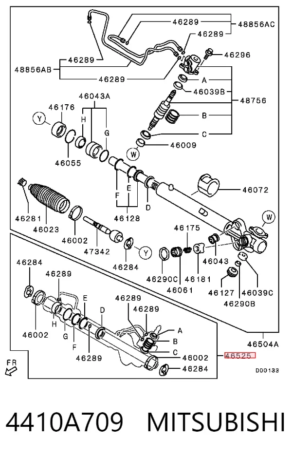 Zestaw naprawczy maglownicy (mechanizmu) (zestaw uszczelniaczy) 4410A709 Mitsubishi