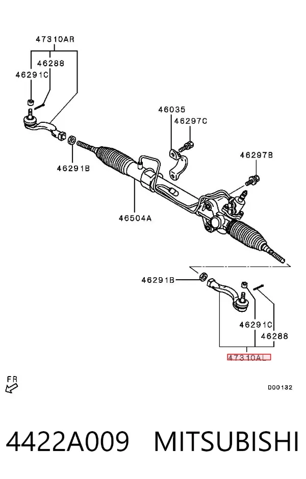 Końcówka drążka kierowniczego zewnętrzna 4422A009 Mitsubishi