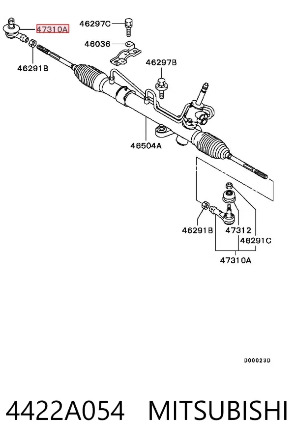 Końcówka drążka kierowniczego zewnętrzna 4422A054 Mitsubishi