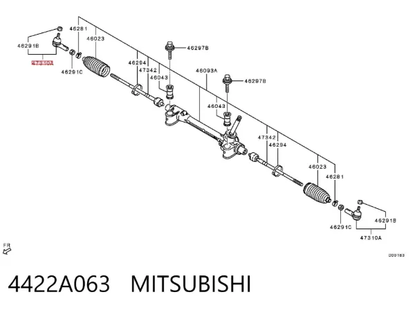 Końcówka drążka kierowniczego zewnętrzna 4422A063 Mitsubishi