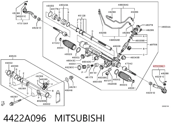 Końcówka drążka kierowniczego zewnętrzna 4422A096 Mitsubishi