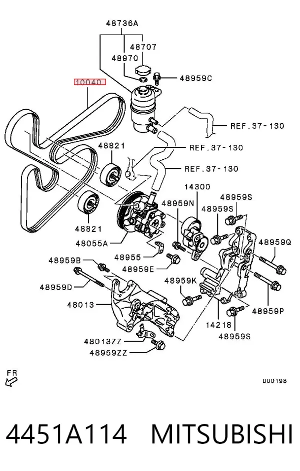 Pas napędowy mechanizmów 4451A114 Mitsubishi