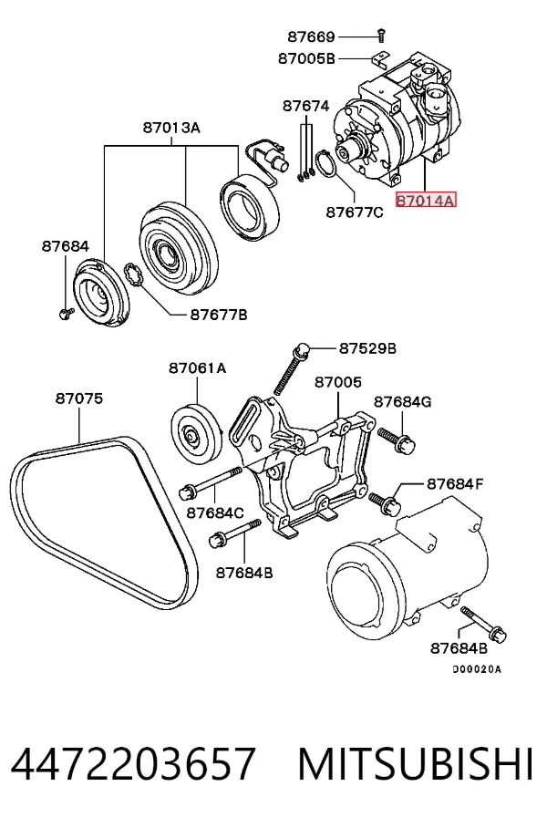 Sprężarka klimatyzacji 4472203657 Mitsubishi
