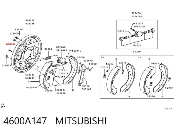 Prowadnica zacisku tylnego 4600A147 Mitsubishi