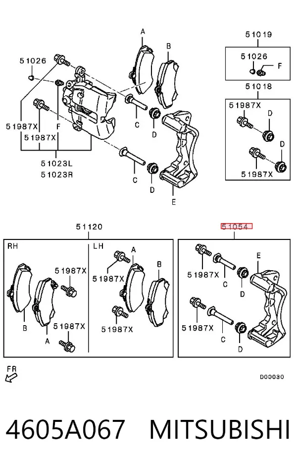 Jarzmo zacisku hamulcowego przedniego 4605A067 Mitsubishi