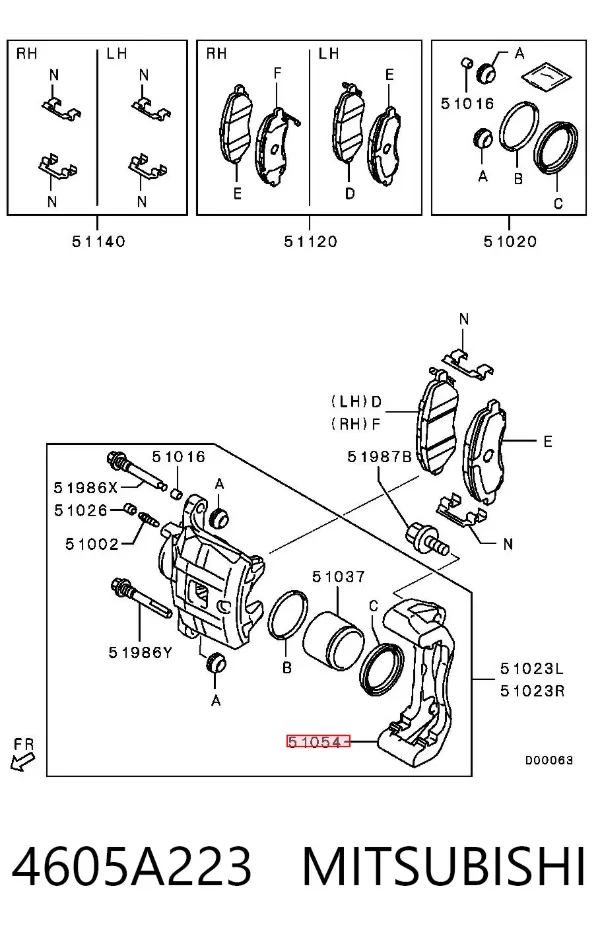Jarzmo zacisku hamulcowego przedniego 4605A223 Mitsubishi