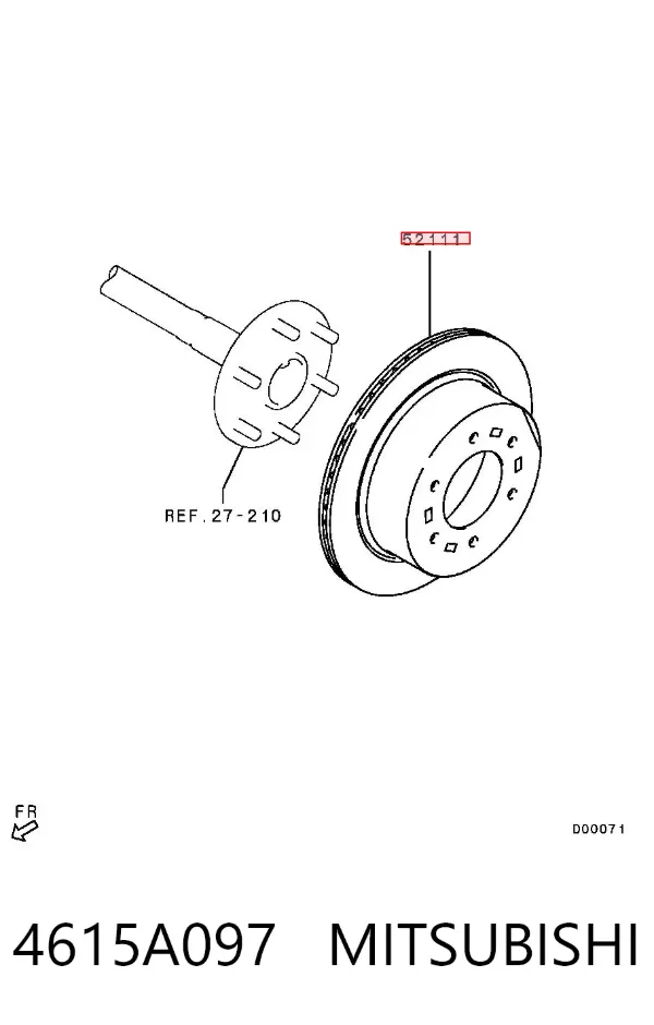 Tarcza hamulcowa tylna 4615A097 Mitsubishi