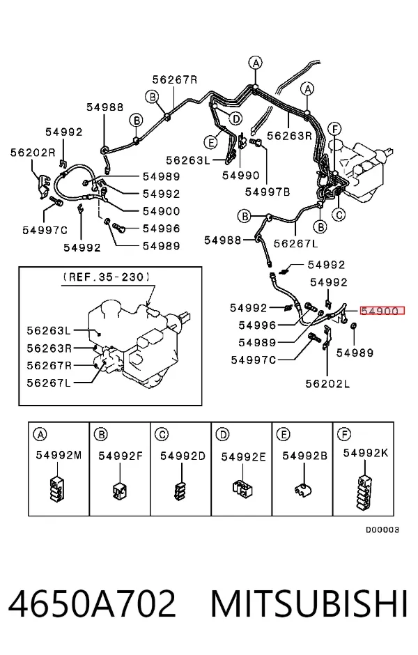 Przewód hamulcowy przedni 4650A702 Mitsubishi