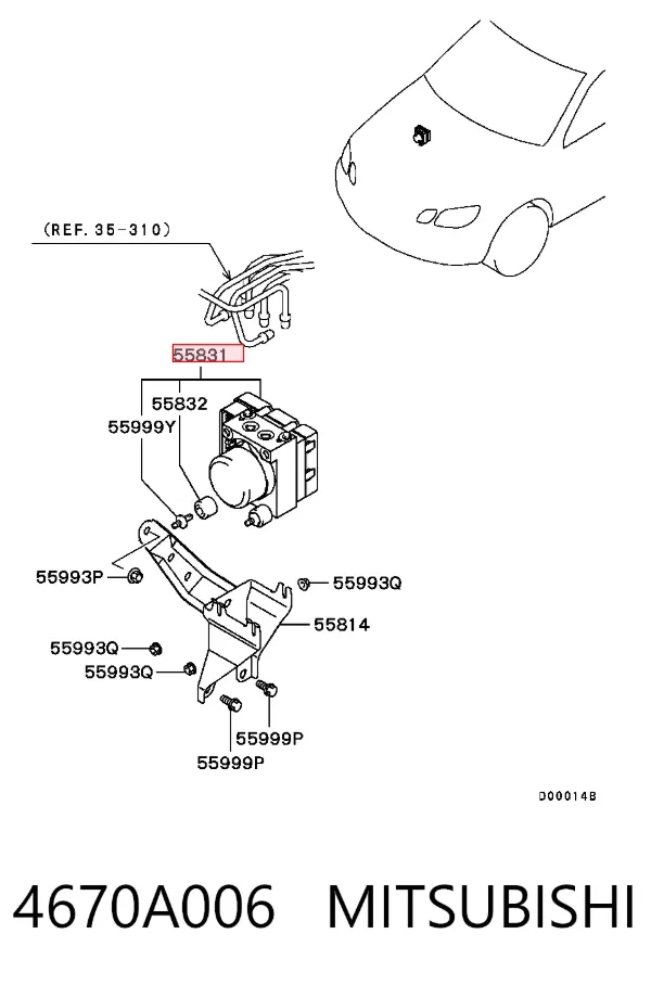 Sterownik ABS  hydrauliczny 4670A006 Mitsubishi