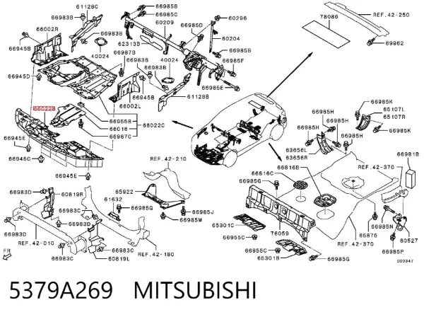 Osłona zderzaka przedniego 5379A269 Mitsubishi