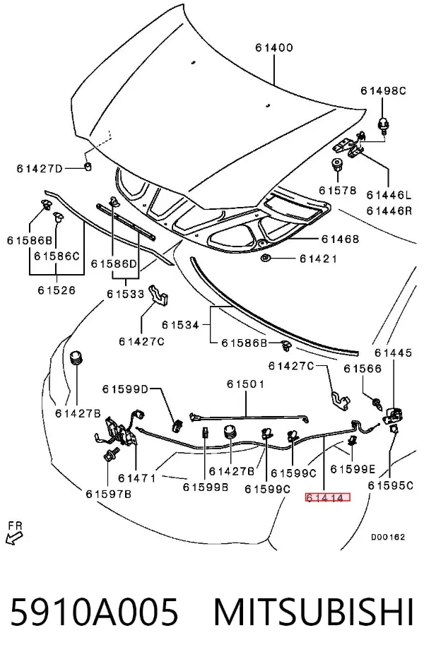 Linka otwierania maski 5910A005 Mitsubishi