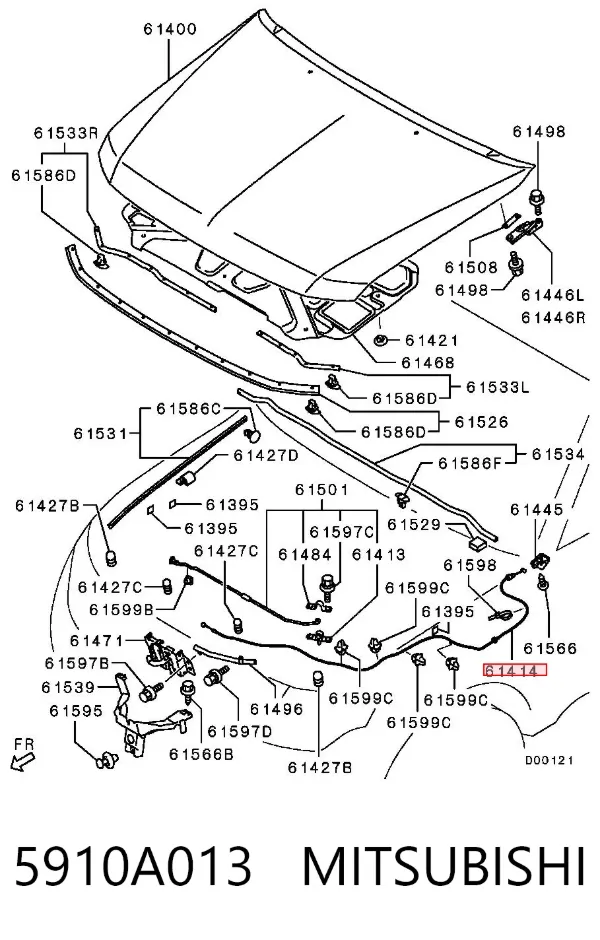 Linka otwierania maski 5910A013 Mitsubishi