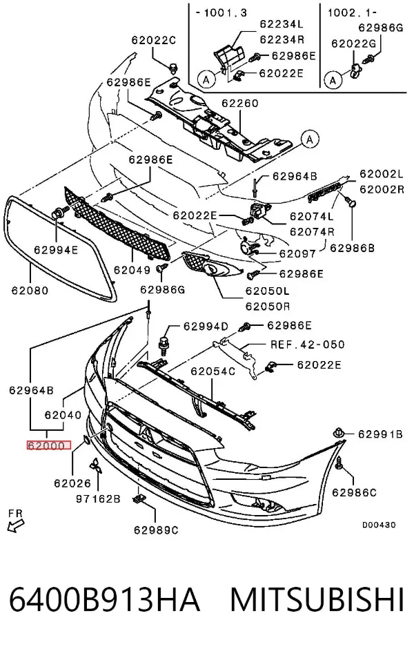 Zderzak przedni 6400B913HA Mitsubishi
