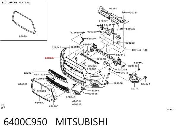 Zderzak przedni 6400C950 Mitsubishi