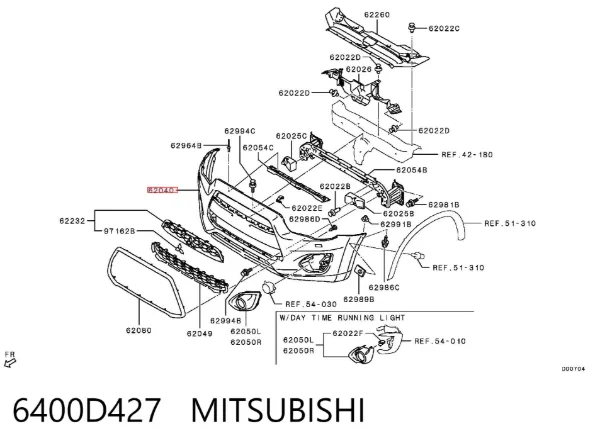 Zderzak przedni 6400D427 Mitsubishi