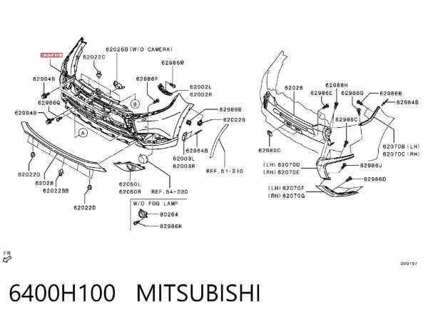 Zderzak przedni 6400H100 Mitsubishi