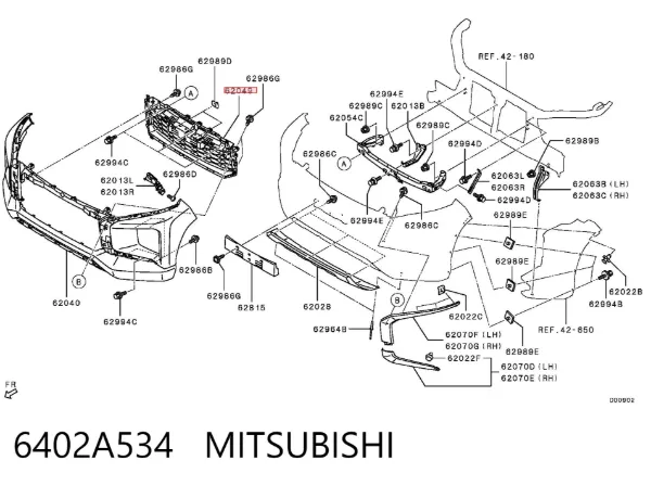 Kratka zderzaka przedniego dolna 6402A534 Mitsubishi