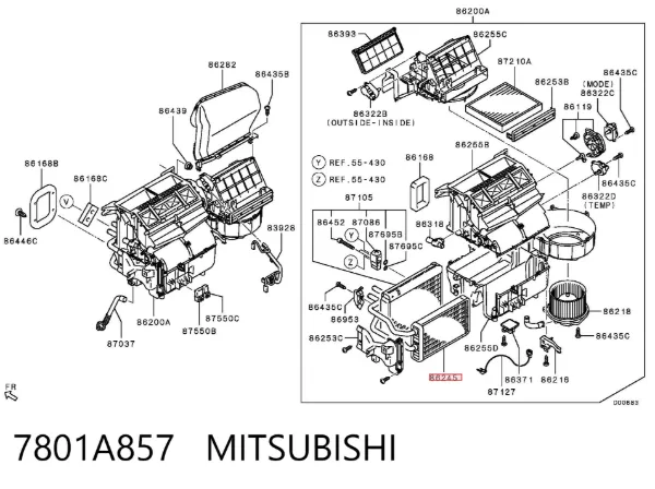 Chłodnica nagrzewnicy (ogrzewacza) Mitsubishi Outlander III