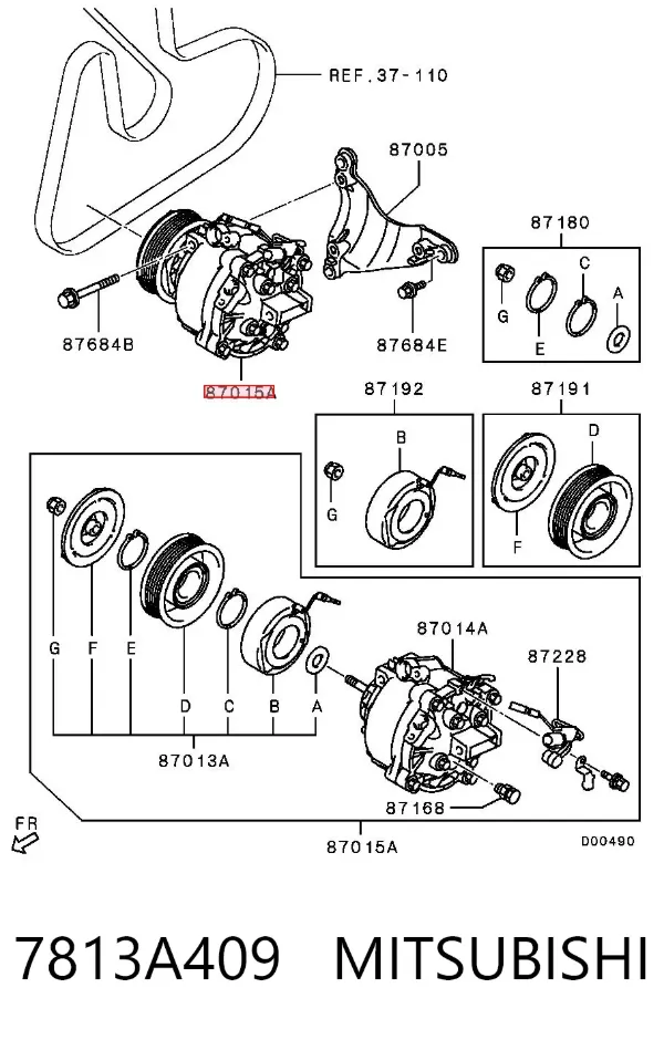 Sprężarka klimatyzacji 7813A409 Mitsubishi
