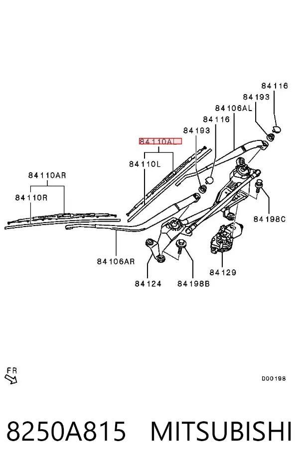 Pióro wycieraczki szyby przedniej kierowcy 8250A815 Mitsubishi