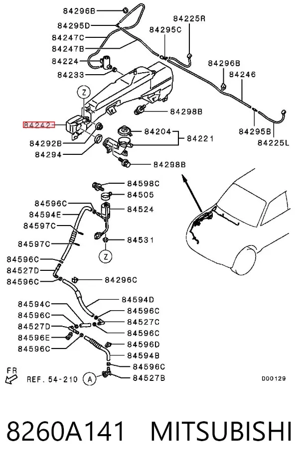 Zbiorniczek spryskiwacza szyb 8260A141 Mitsubishi