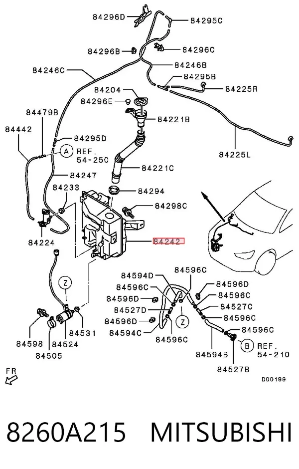 Zbiorniczek spryskiwacza szyb 8260A215 Mitsubishi