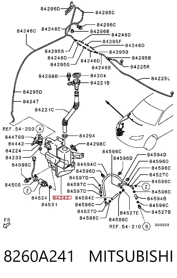 Zbiorniczek spryskiwacza szyb 8260A241 Mitsubishi
