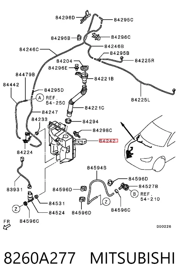 Zbiorniczek spryskiwacza szyb 8260A277 Mitsubishi
