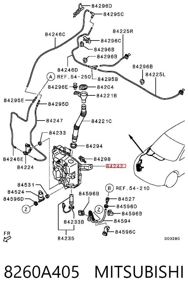 Zbiorniczek spryskiwacza szyb 8260A405 Mitsubishi