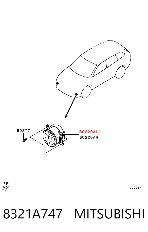 Lampa przeciwmgielna lewa Mitsubishi Outlander III