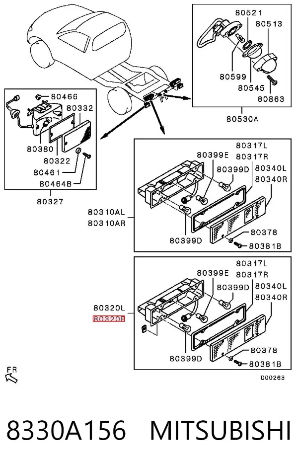 Lampa zespolona tylna prawa 8330A156 Mitsubishi
