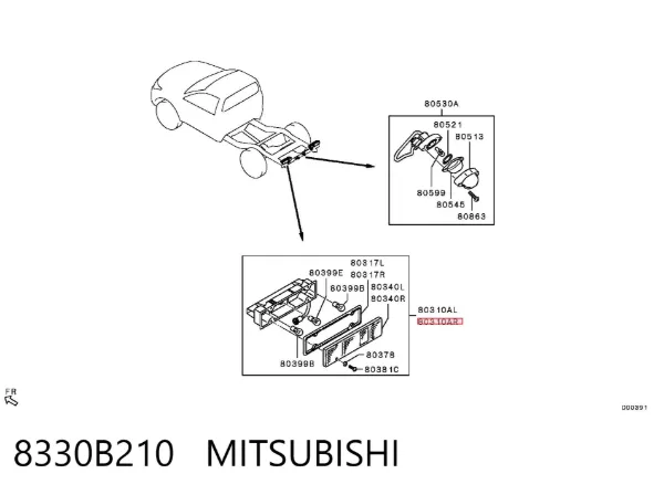 Lampa zespolona tylna prawa 8330B210 Mitsubishi