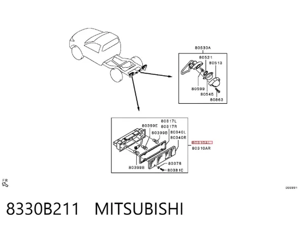 Lampa zespolona tylna lewa 8330B211 Mitsubishi