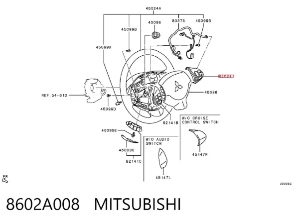 Przełącznik zespolony, sterownik tempomatu 8602A008 Mitsubishi