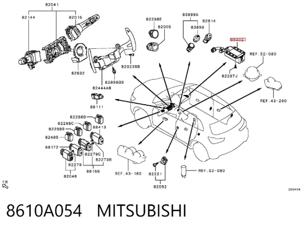 Przełącznik do dezaktywacji poduszki bezpieczeństwa pasażera 8610A054 Mitsubishi