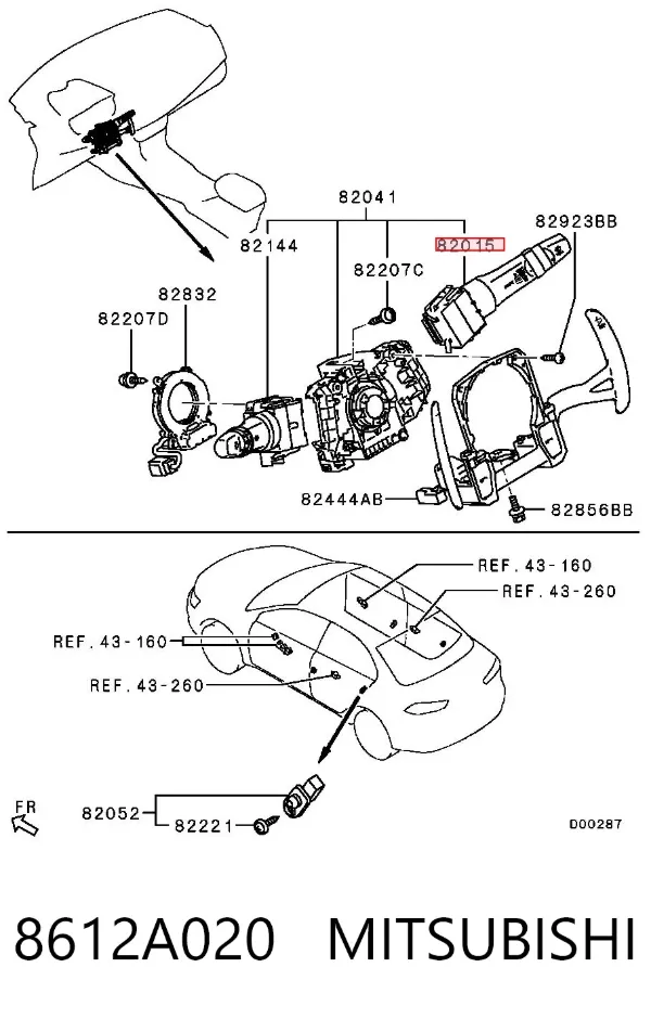 Przełącznik zespolony prawy 8612A020 Mitsubishi
