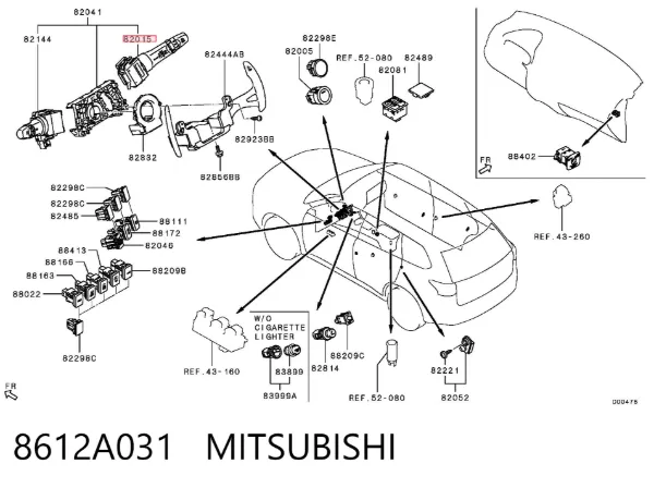 Przełącznik zespolony prawy 8612A031 Mitsubishi